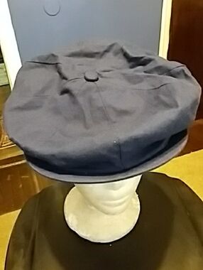 Navy Cotton Newsboy Cap